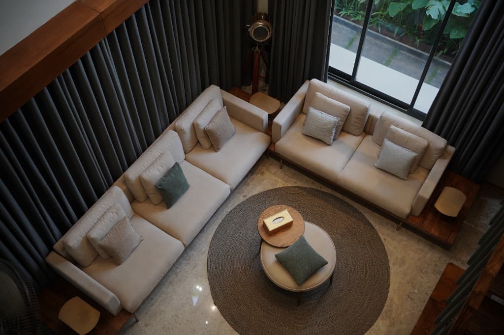 Ash Wood L-Shaped Sectional Sofa