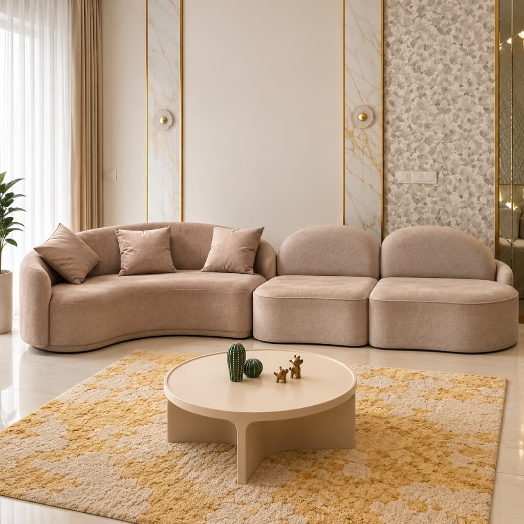 Sculptural Organic Curved Sofa