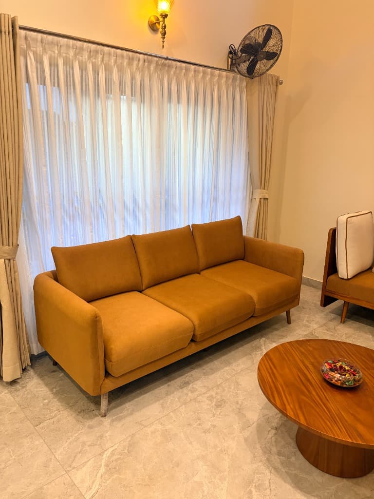 Family Living Ochre 3-Seater Sofa