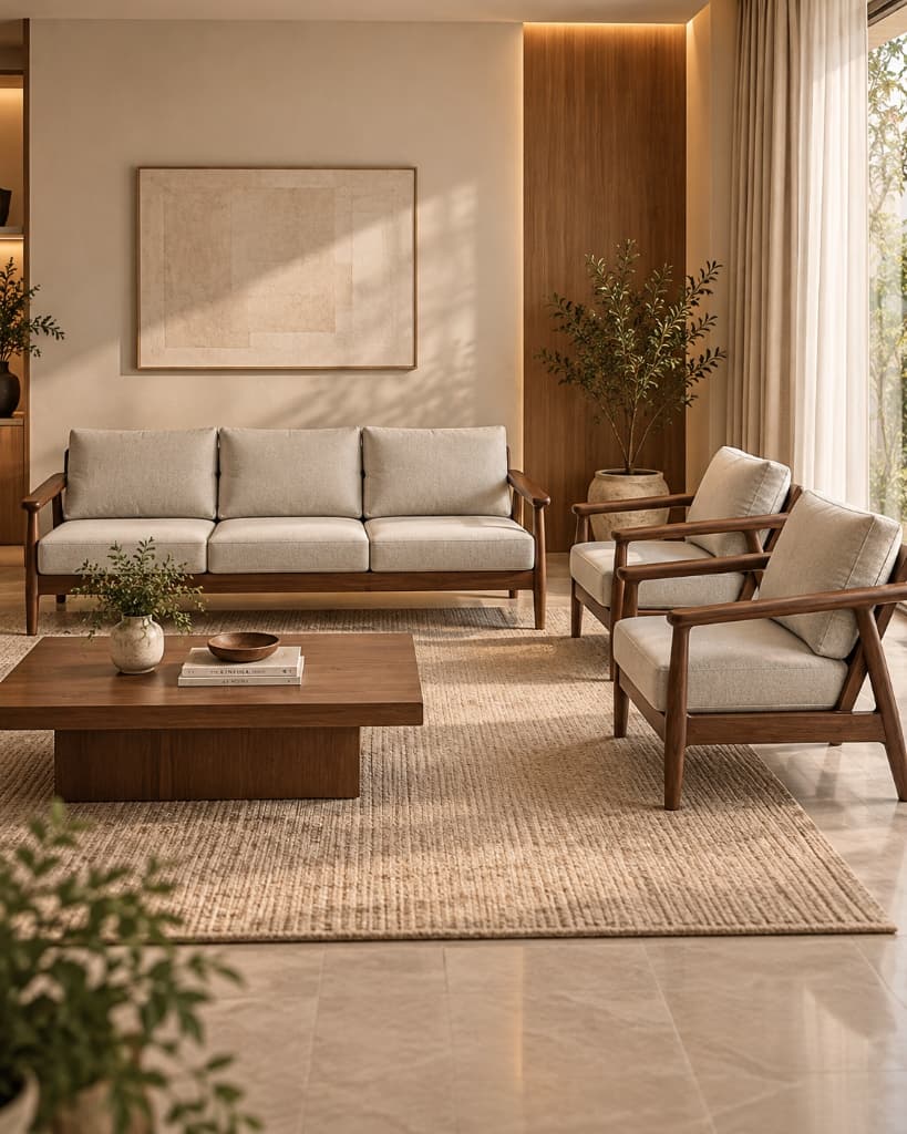 Family Living Teak Wood Sofa