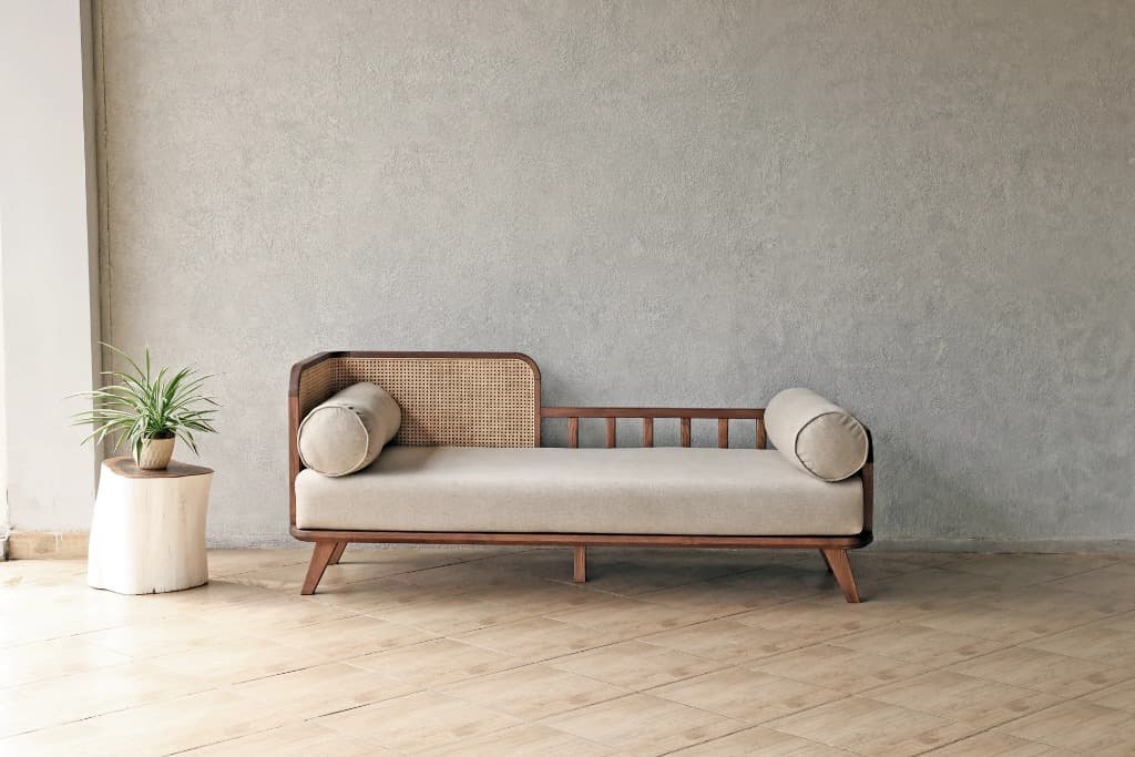 Acacia & Cane Sculptural Daybed Sofa